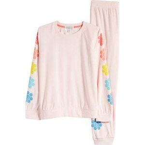 PJ Salvage 'Blush' Relaxed Fit Banded Waist Fleece Two-Piece Pajamas